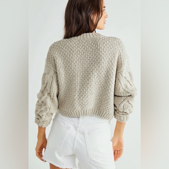 Free People Bonfire Cable Knit Cardi Sweater - Picture 3 of 9